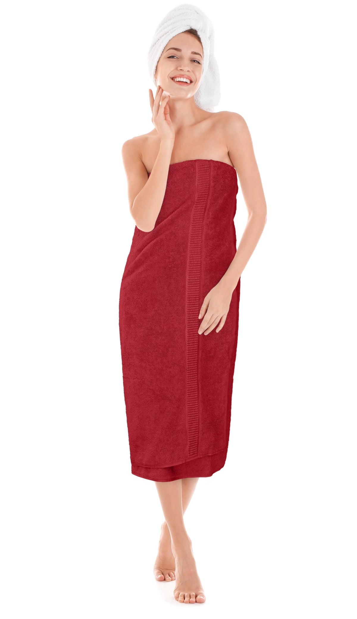 Utopia Towels 35x70 size shown for comfortable coverage in bathroom