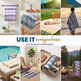 Utopia Towels 4-pack rolled towels, compact for tote bags and travel.