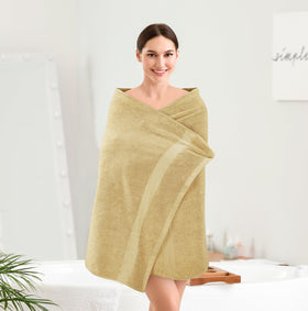 Utopia Towels 4 Pack beige care shot shows machine-washable care.