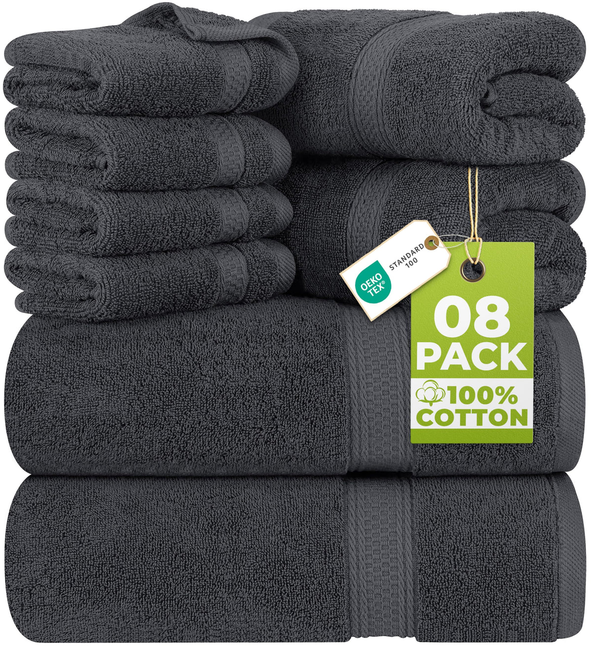 Utopia Towels 8-piece luxury towel set for daily bathroom use.