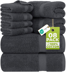 Utopia Towels 8-piece luxury towel set for daily bathroom use.