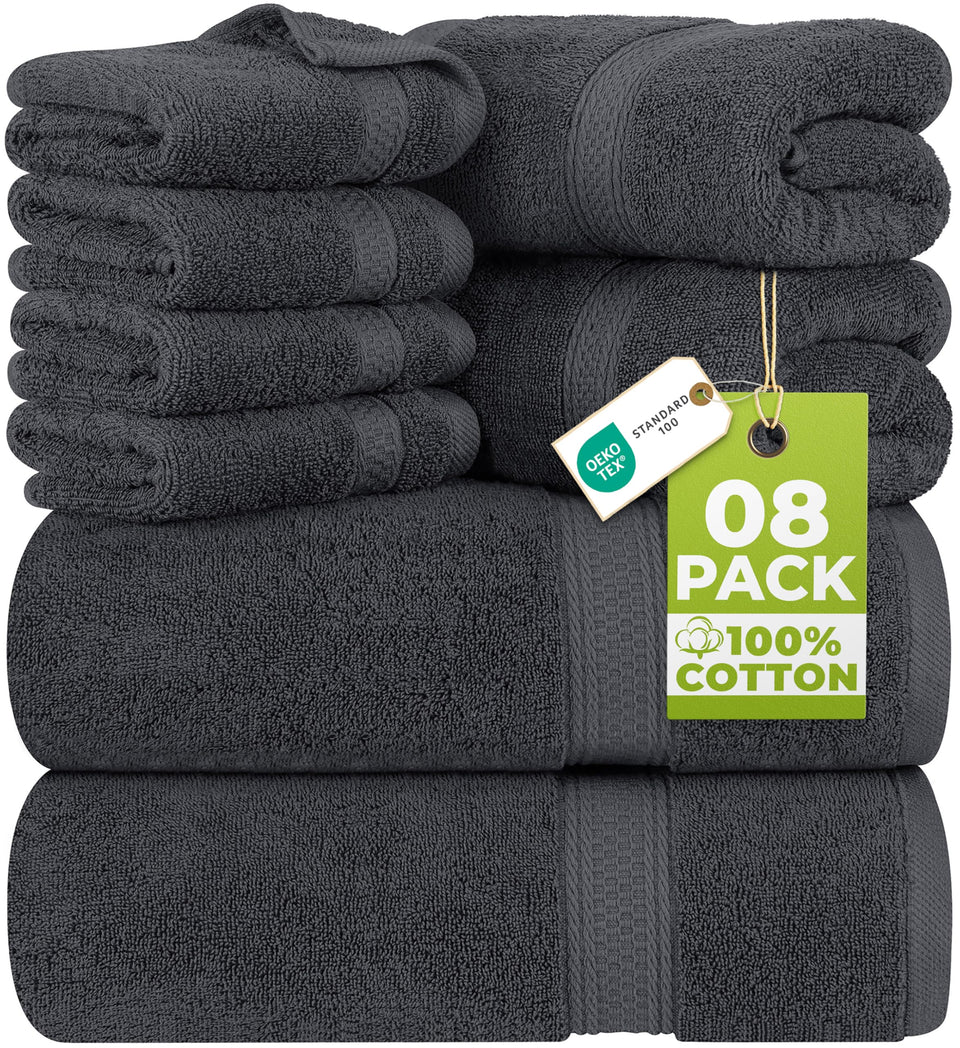 Utopia Towels 8-piece luxury towel set for daily bathroom use.