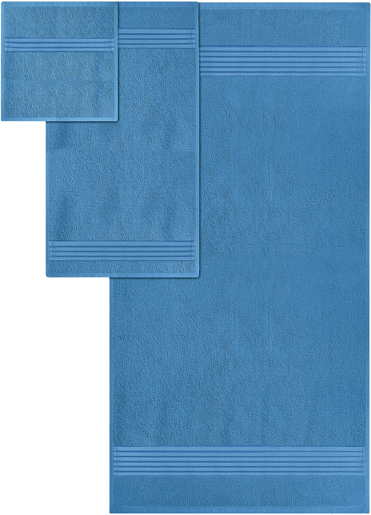Utopia Towels bath towel electric blue 27x54 close-up highlights softness and texture.