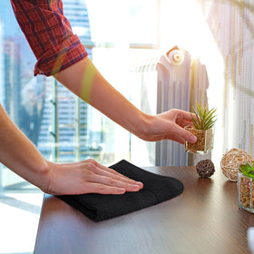 Black Utopia Towels wash cloths add a sleek look to any bathroom.