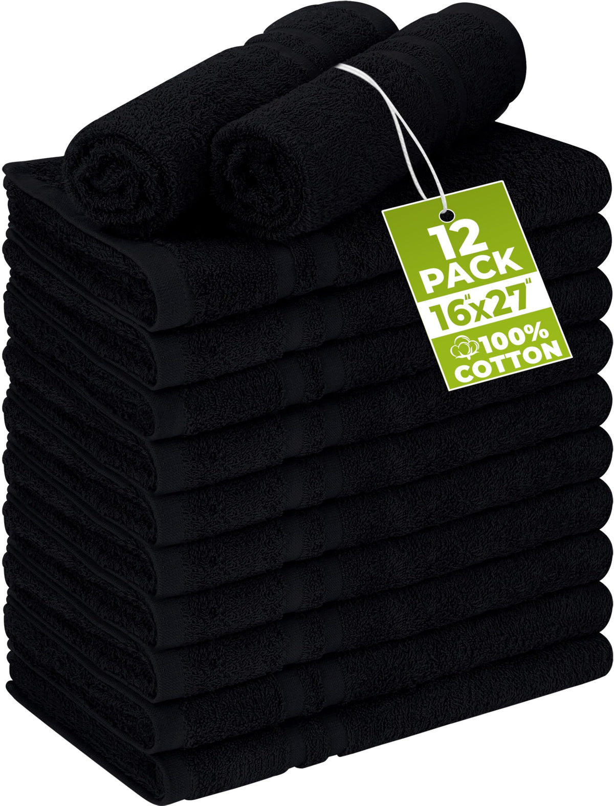 Utopia Towels bleach-proof salon towel 16x27 in black, ideal for color services and chemicals