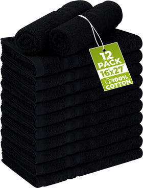 Utopia Towels bleach-proof salon towel 16x27 in black, ideal for color services and chemicals