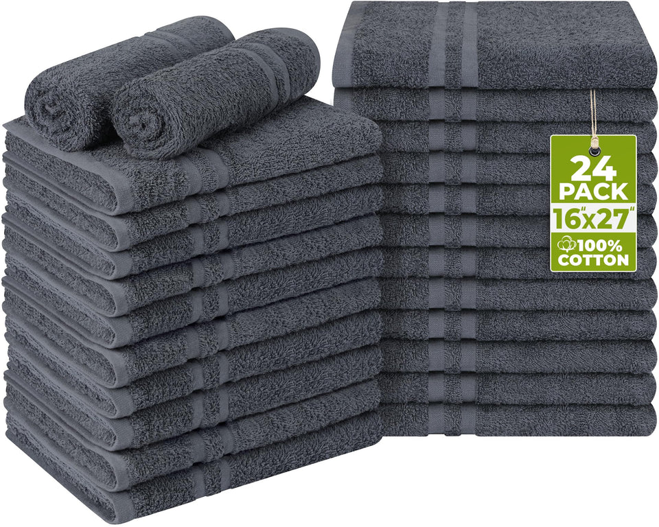 Utopia Towels bleach-proof salon towel in dark grey, built to withstand repeated chemical exposure.