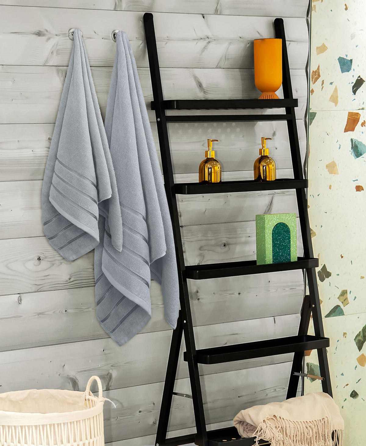 Utopia Towels cool grey bathroom aesthetic for modern decor.