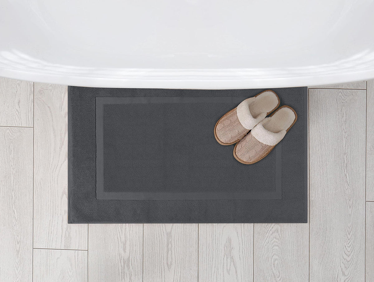 Utopia Towels cotton banded rug plush gray surface adds everyday bathroom comfort