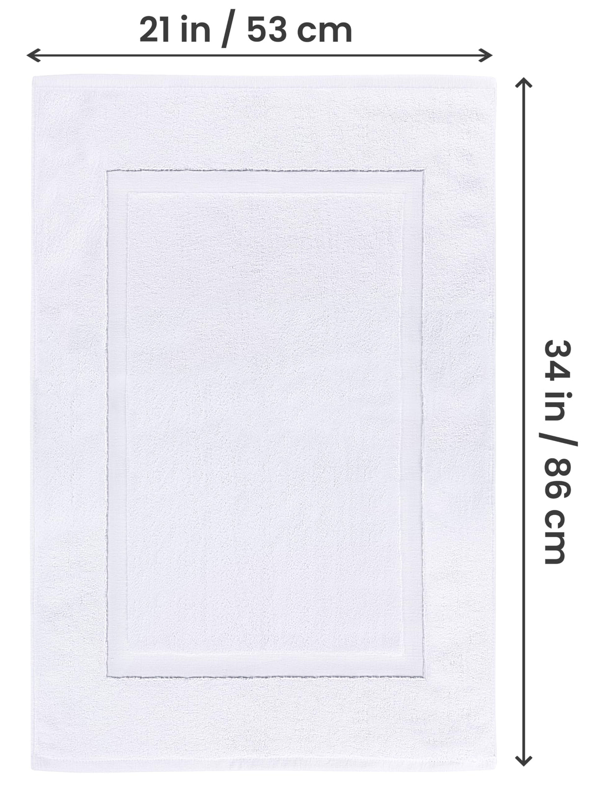 Utopia Towels Cotton Banded Rug front view highlighting roomier 21 by 34 inch size.