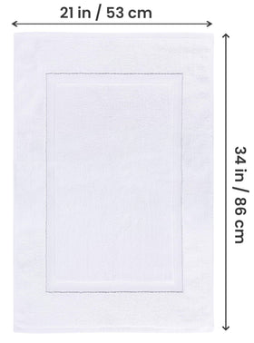 Utopia Towels Cotton Banded Rug front view highlighting roomier 21 by 34 inch size.