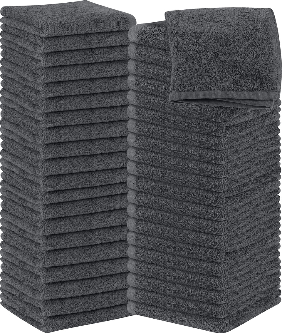 Utopia Towels washcloths 60-pack gray pack, ultra-soft and highly absorbent for daily use.
