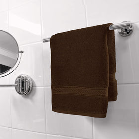 Dark brown color of Utopia Towels hand towels adds warm luxury to any bathroom.