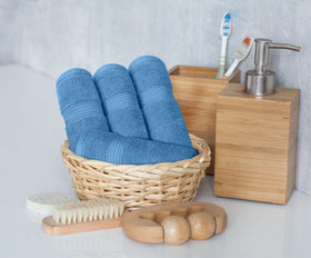 Utopia Towels double-stitched hem detail for lasting edge quality.