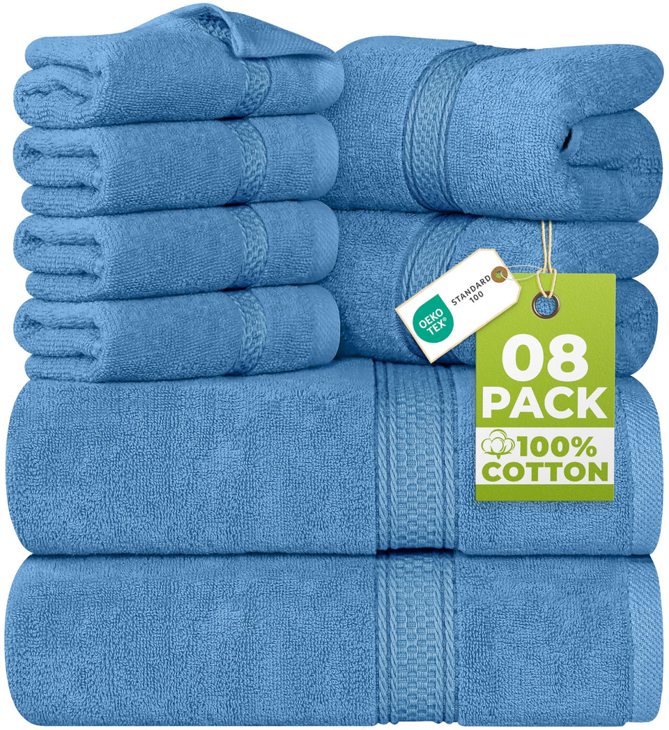 Utopia Towels electric blue bath towel, plush and quick-dry for home spa.