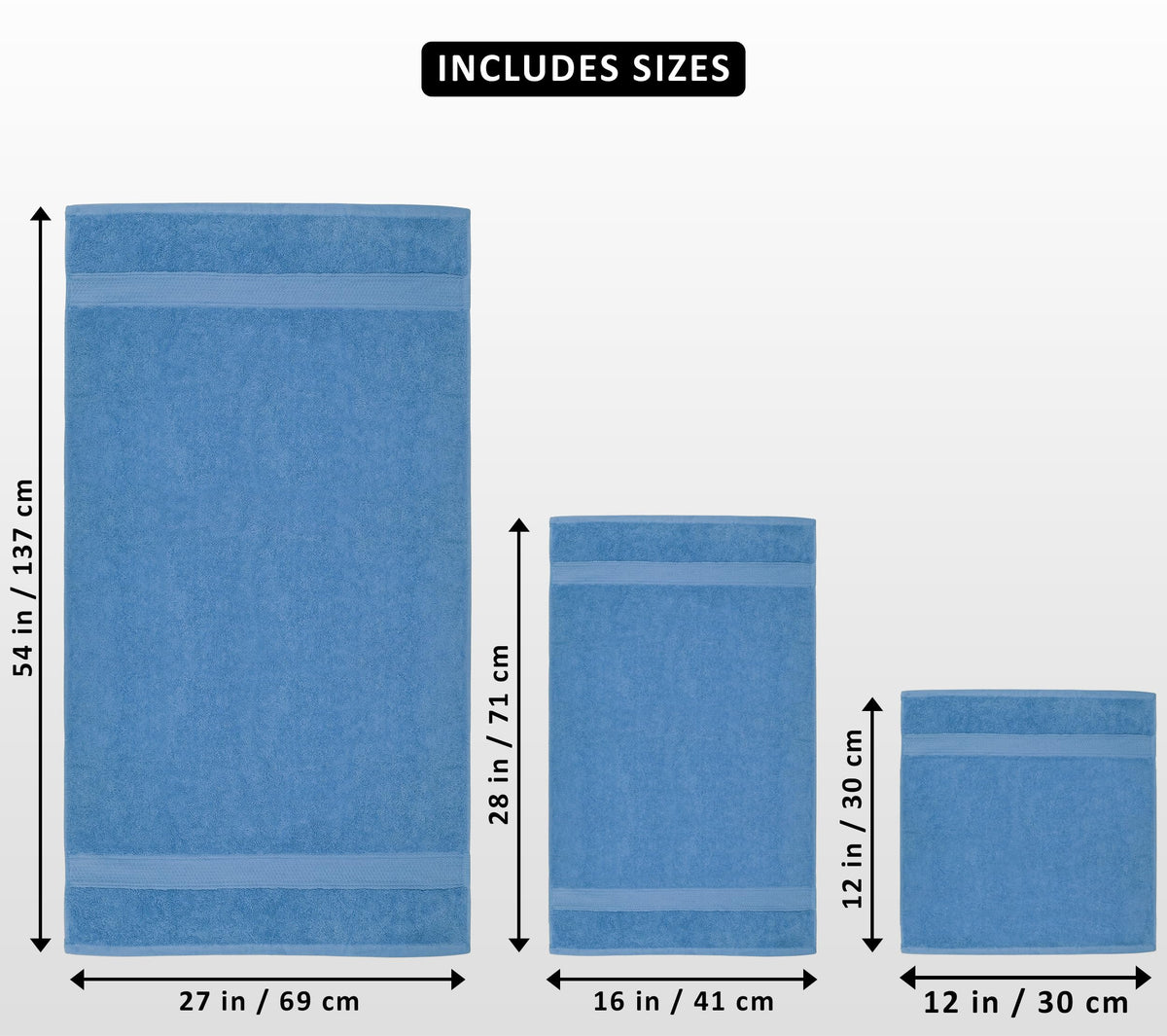 Utopia Towels electric blue bath towel pair, durable and absorbent for daily use.