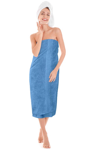 Utopia Towels electric blue color enhances bathroom decor.
