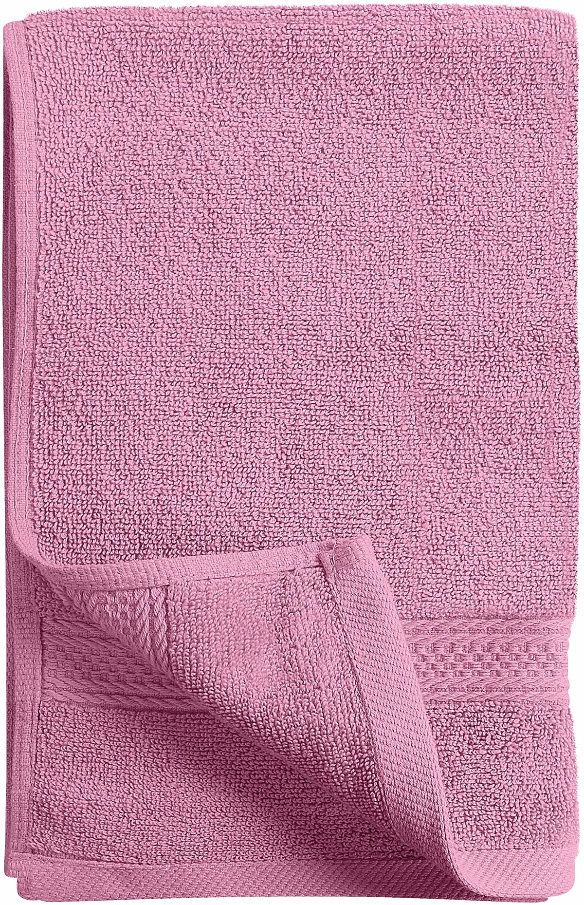 Utopia Towels fade-resistant fabric maintains vibrant pink shade after washes.
