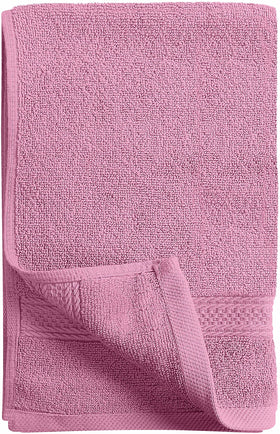 Utopia Towels fade-resistant fabric maintains vibrant pink shade after washes.