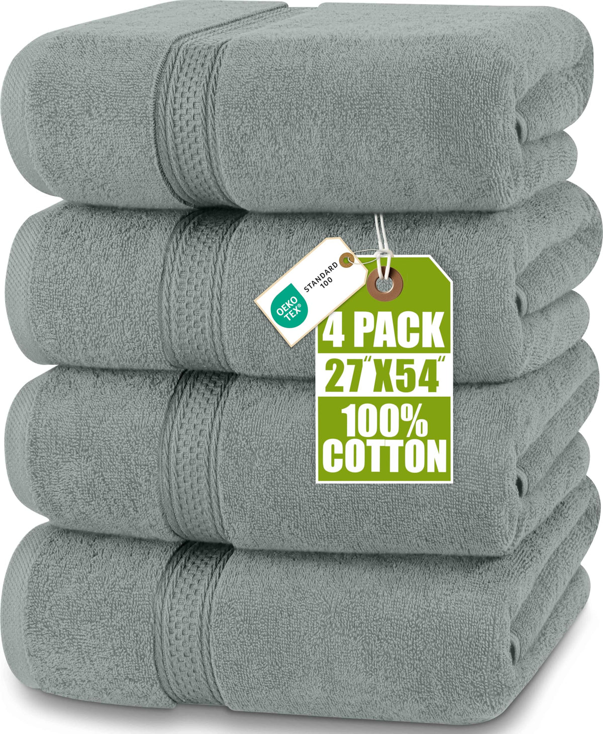 Utopia Towels four-pack bath towels setup showing plush softness for daily use.