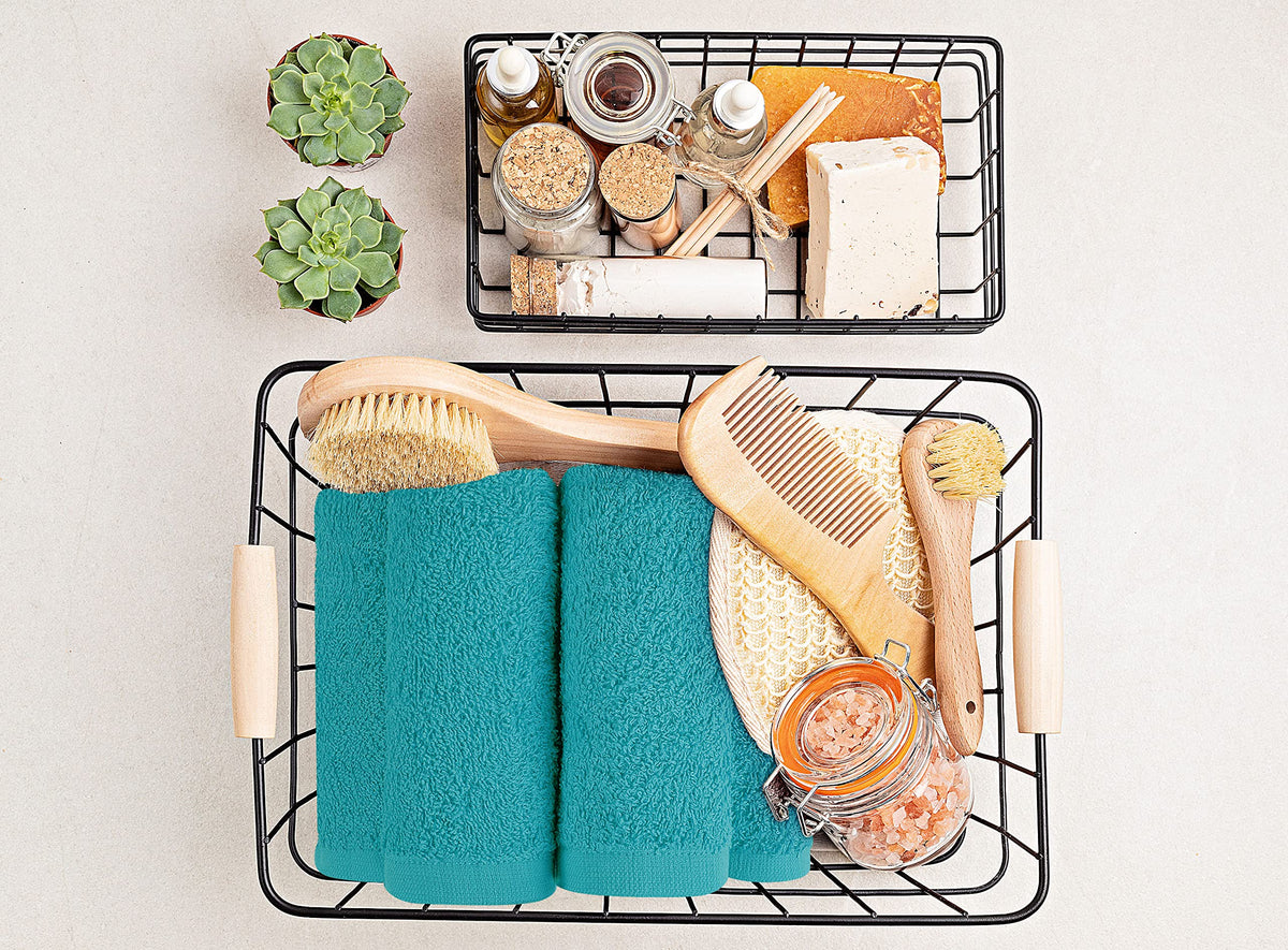 Utopia Towels shown in gym or spa environment for post-workout care.