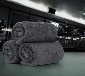 Utopia Towels grey washcloths offer neutral style for modern bathrooms.