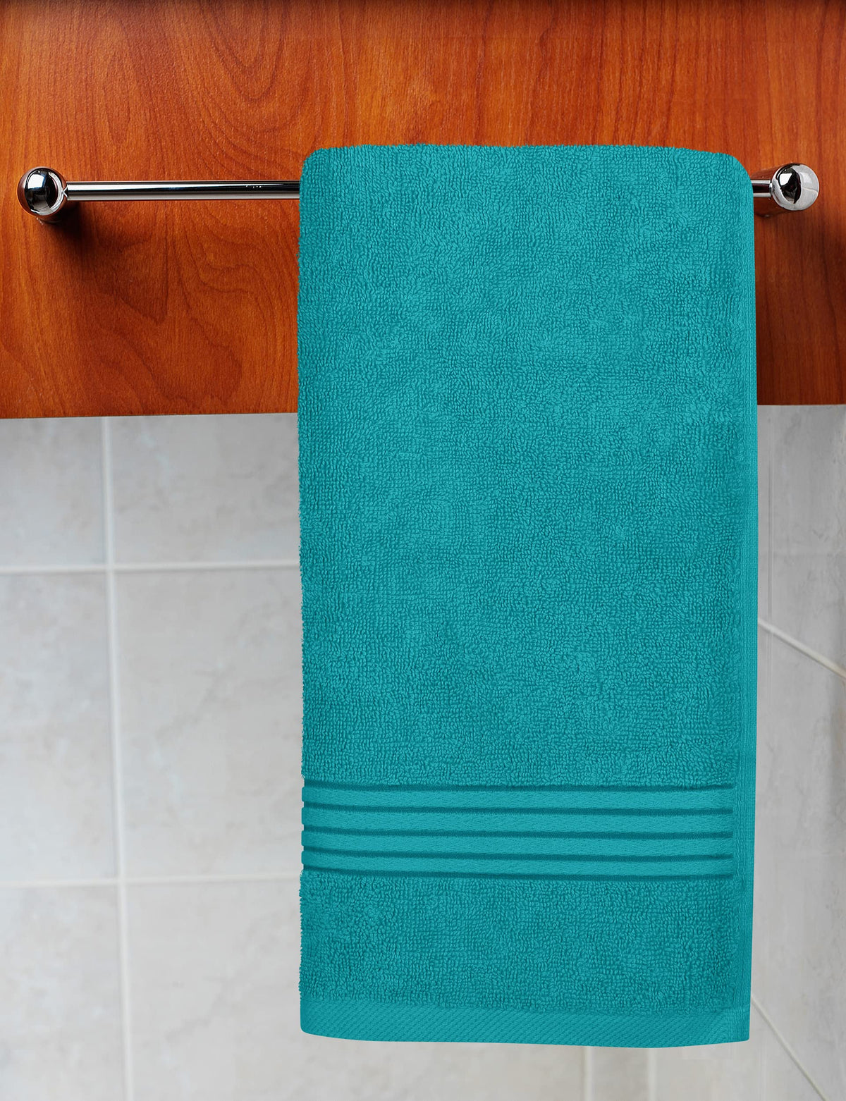Utopia Towels hotel spa-ready turquoise towels: plush feel and practicality.