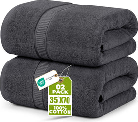 Utopia Towels Jumbo Bath Sheet draped for full-body coverage after a shower.
