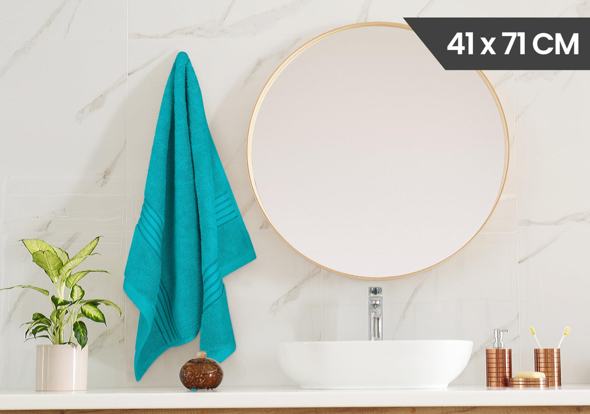 Utopia Towels spa-like turquoise towels: soft and absorbent for routines.