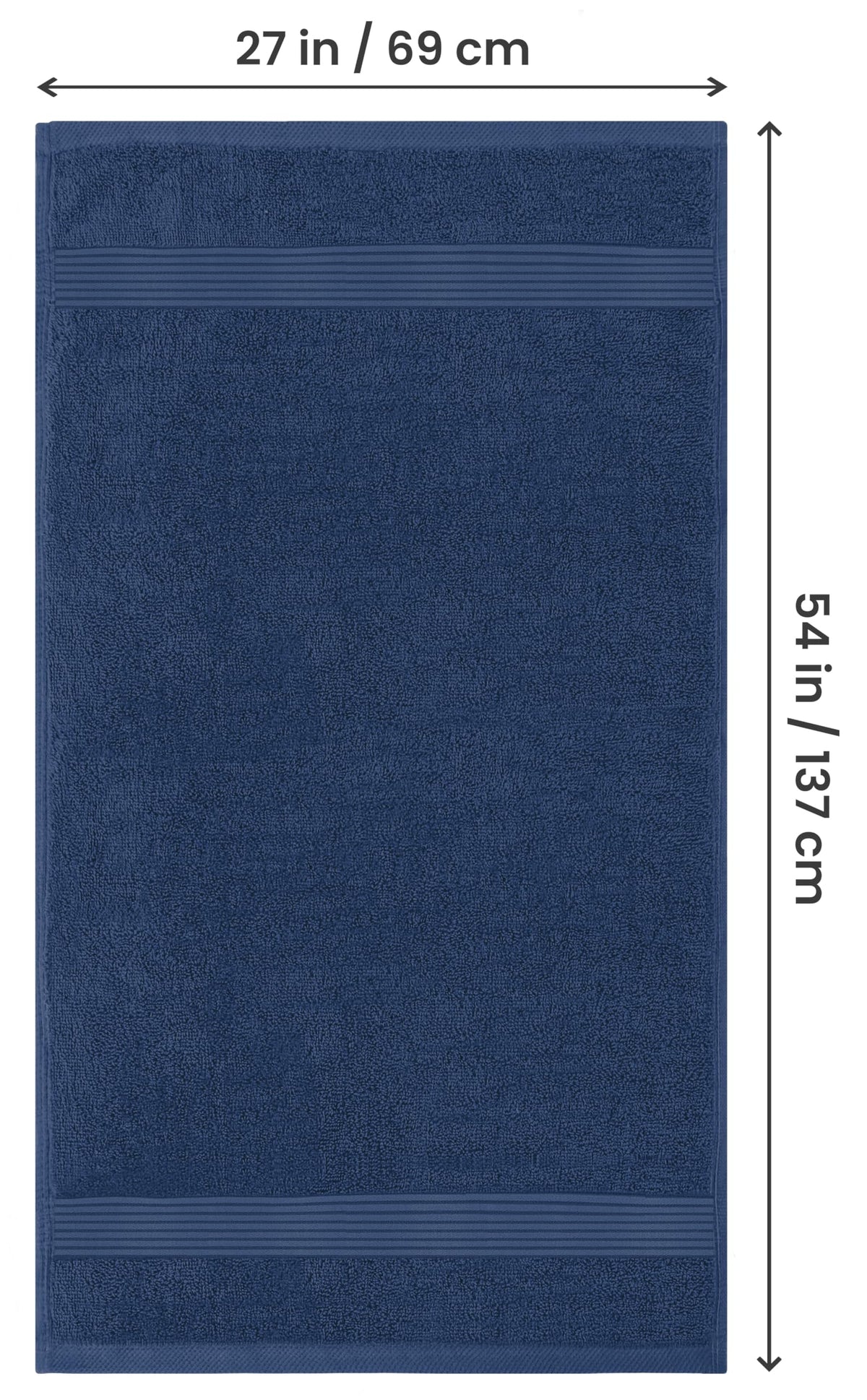 Utopia Towels Luxurious Bath Towels Set navy blue color on display