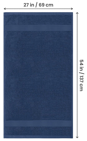 Utopia Towels Luxurious Bath Towels Set navy blue color on display