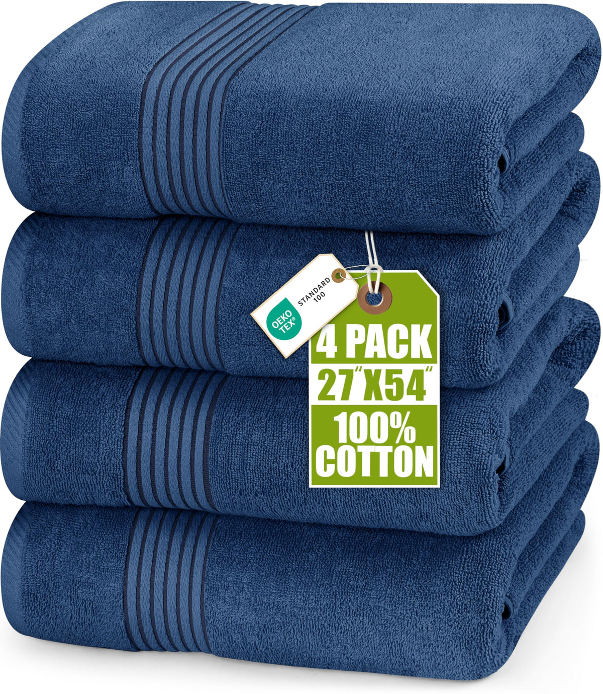 Utopia Towels Luxurious Bath Towels Set folded to show plush cotton softness
