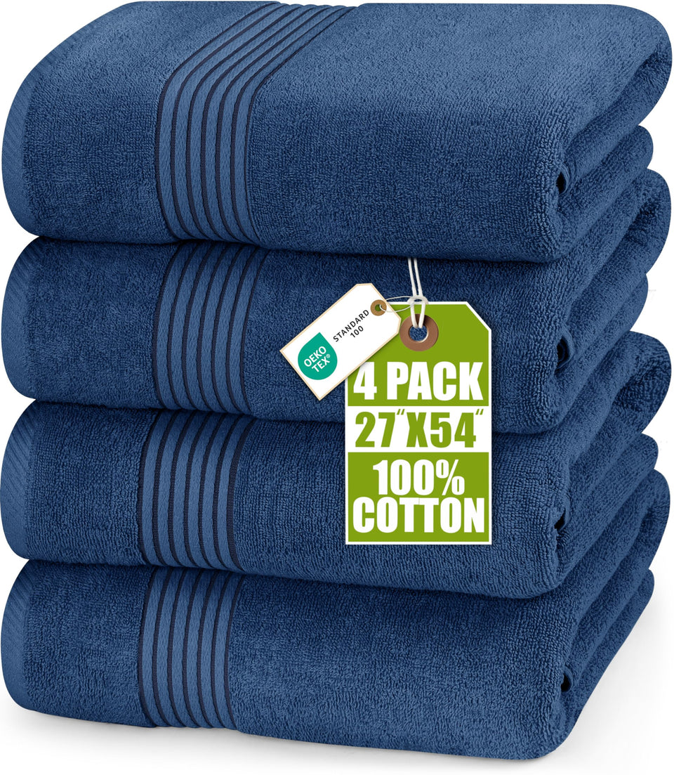 Utopia Towels Luxurious Bath Towels Set folded to show plush cotton softness