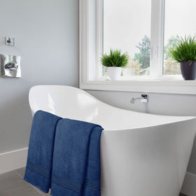 Utopia Towels set on towel rack ready for bath time