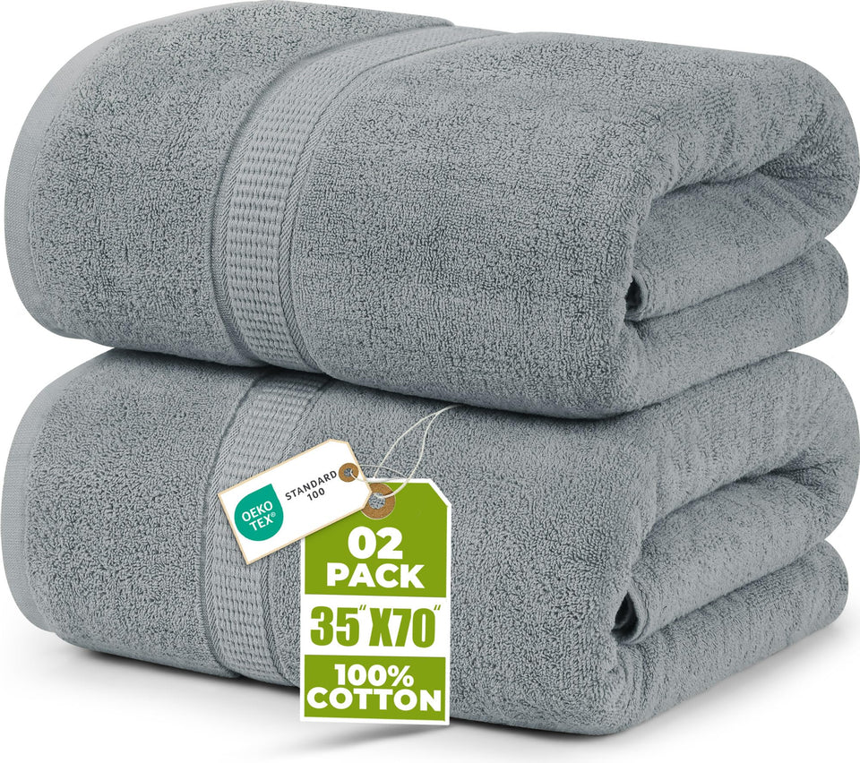 Utopia Towels Luxurious Jumbo Bath Sheet 35x70 showing generous coverage after shower or swim.
