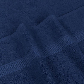 Utopia Towels navy fabric close-up showcases rich color and plush pile