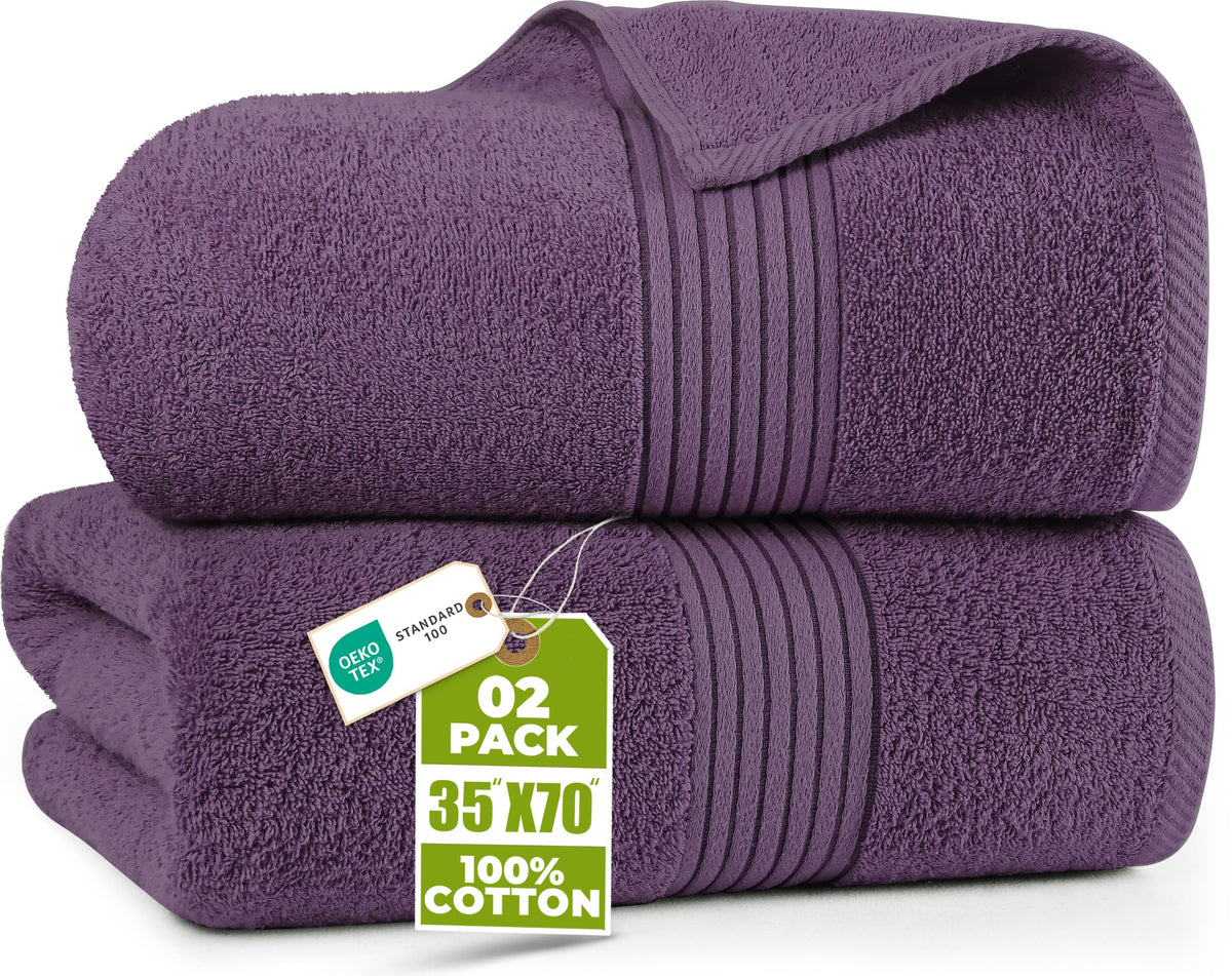 Utopia Towels premium bathsheet 35x70 plum with soft, absorbent finish.