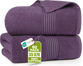 Utopia Towels premium bathsheet 35x70 plum with soft, absorbent finish.
