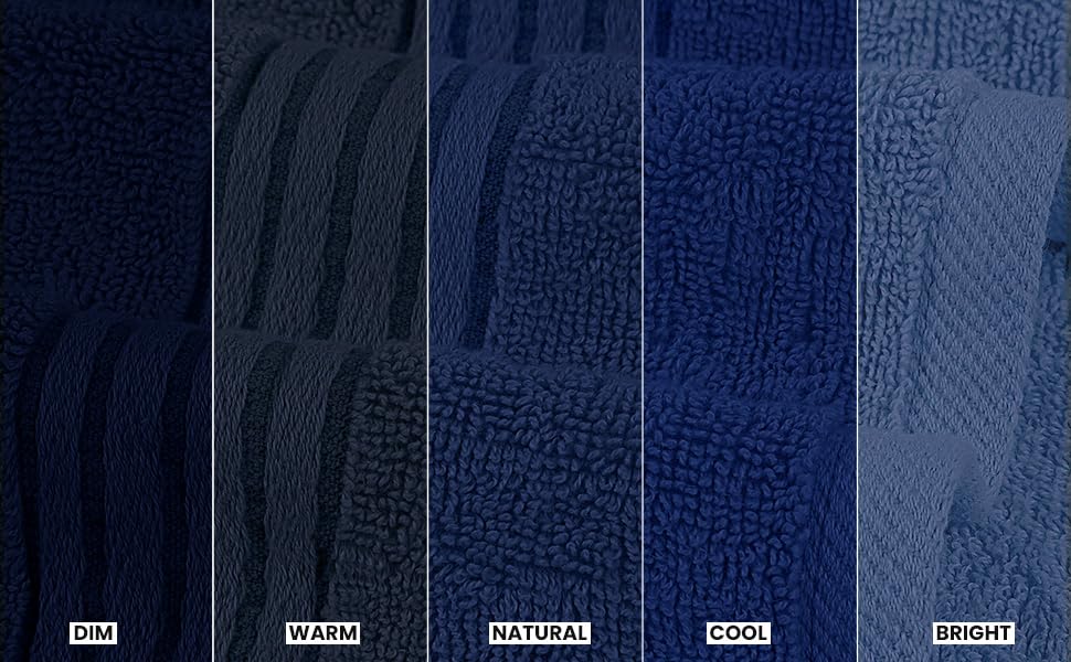 Utopia Towels navy hand towel close-up texture, plush weave and softness.