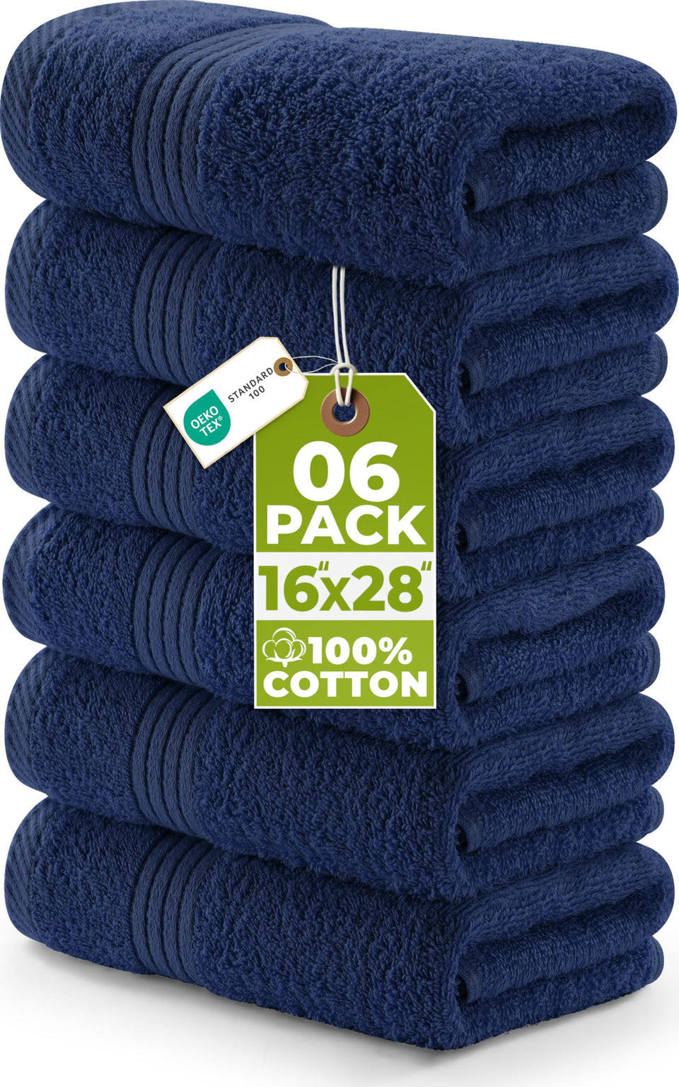 Utopia Towels premium hand towel navy folded for display, highly absorbent.