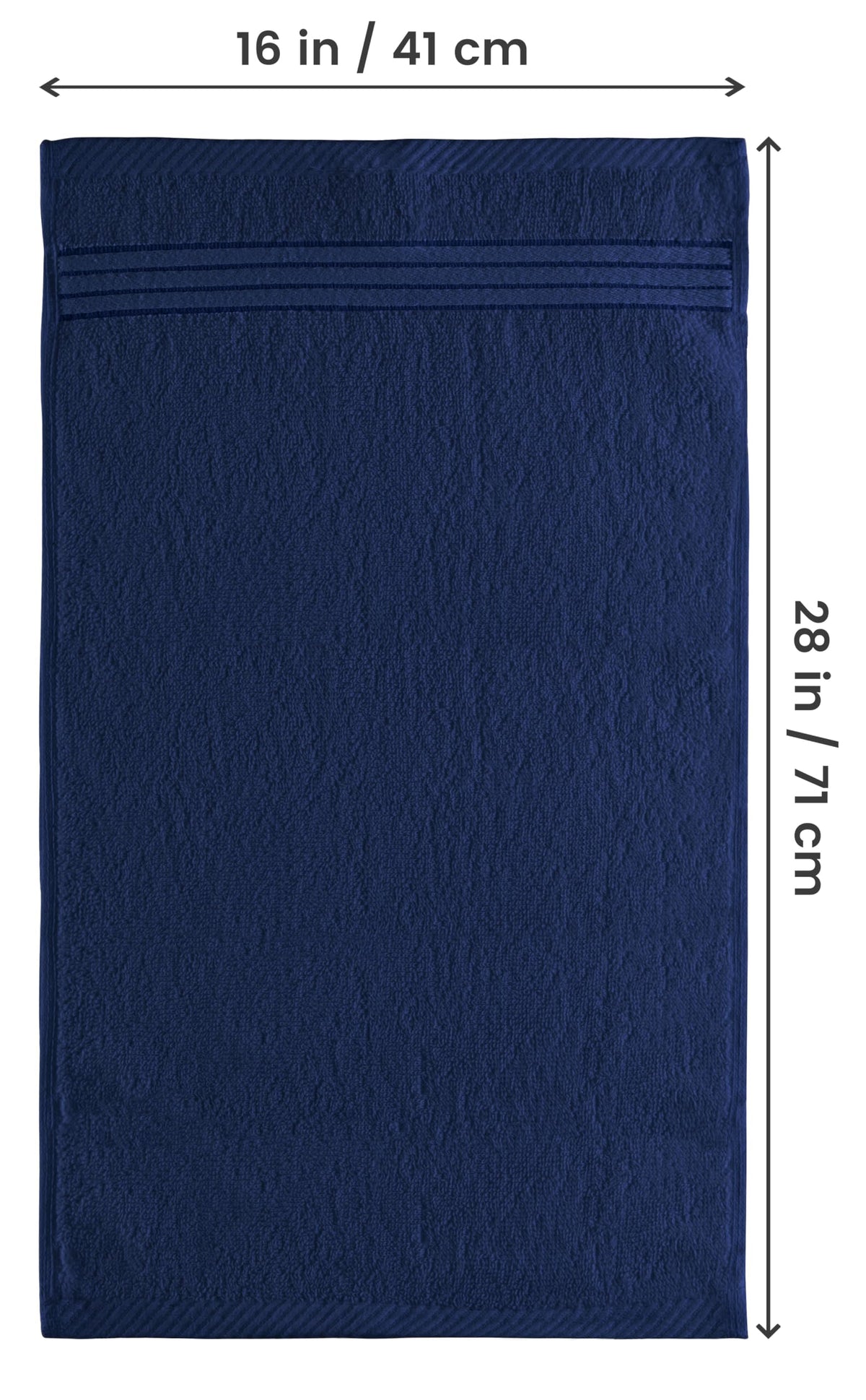 Utopia Towels navy hand towel on rack, soft texture for daily use.