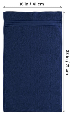 Utopia Towels navy hand towel on rack, soft texture for daily use.