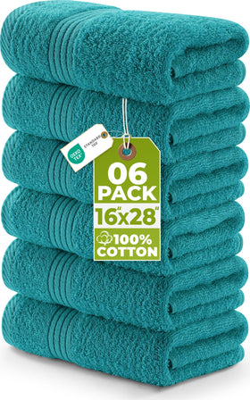 Utopia Towels premium turquoise hand towel: soft, absorbent 16x28 for daily bathroom use.