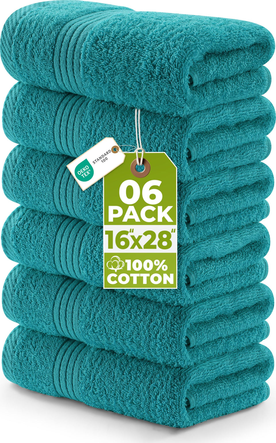 Utopia Towels premium turquoise hand towel: soft, absorbent 16x28 for daily bathroom use.
