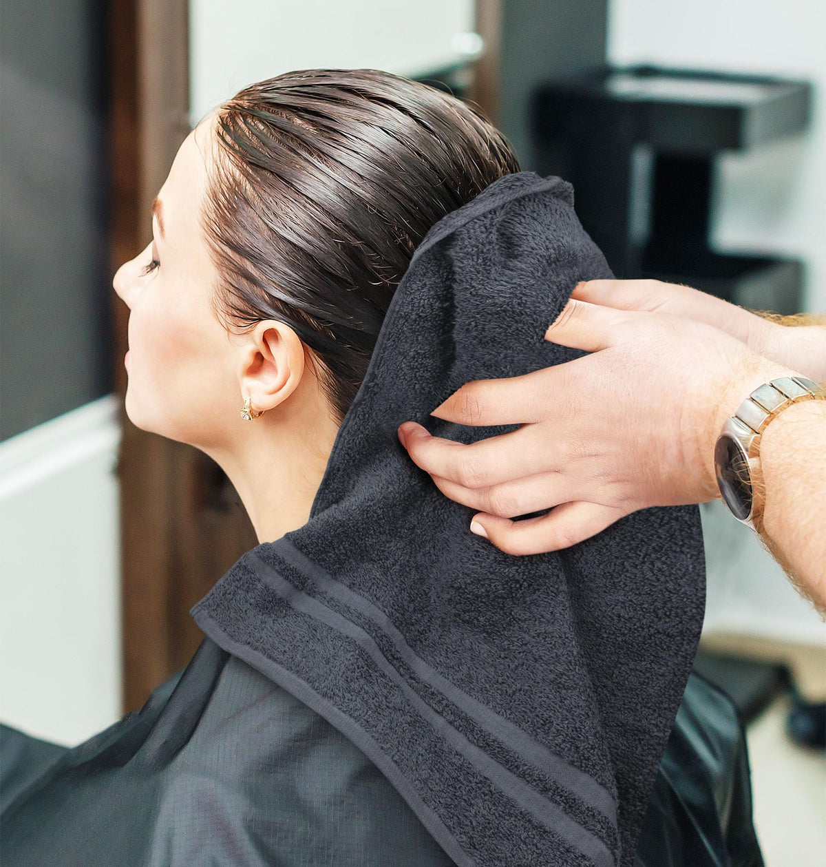 Utopia Towels quick-dry fabric in dark grey, ideal for high-turnover spa and gym settings.