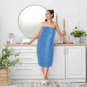 Utopia Towels spa and pool use with large towel wrapped.