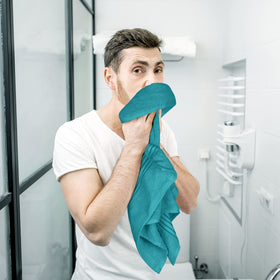 Utopia Towels travel-friendly turquoise towels: ideal for hotels and camps.