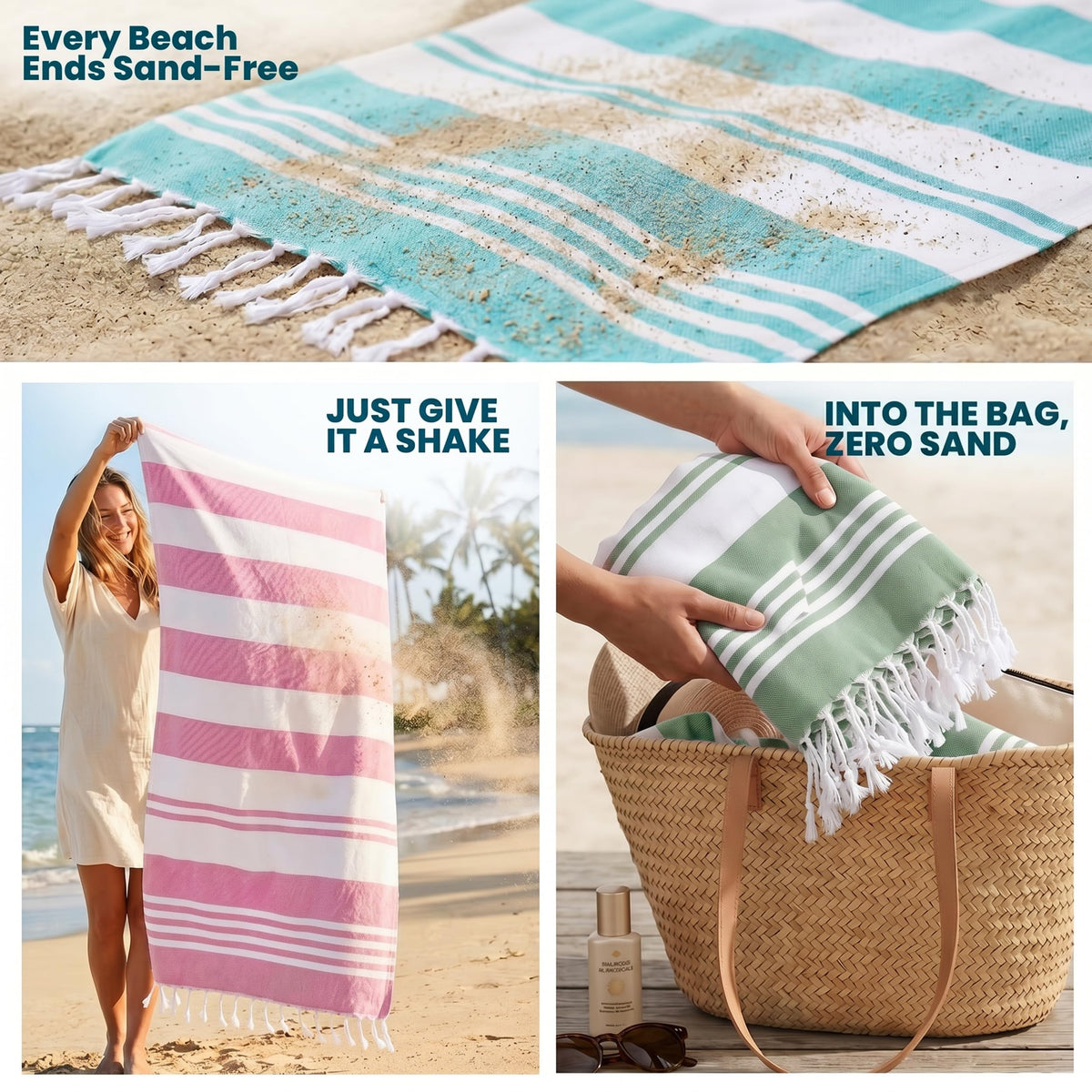 Utopia Towels oversized Turkish towel in cool grey; absorbent and quick-drying.