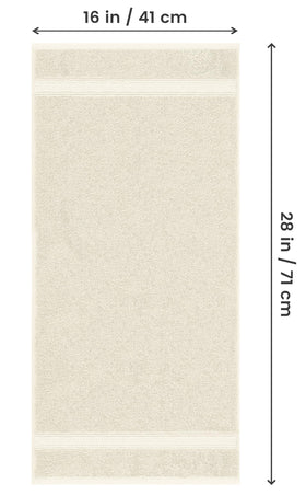 Utopia Towels ultra-soft 600gsm ivory towels, ideal for bath and gym routines.