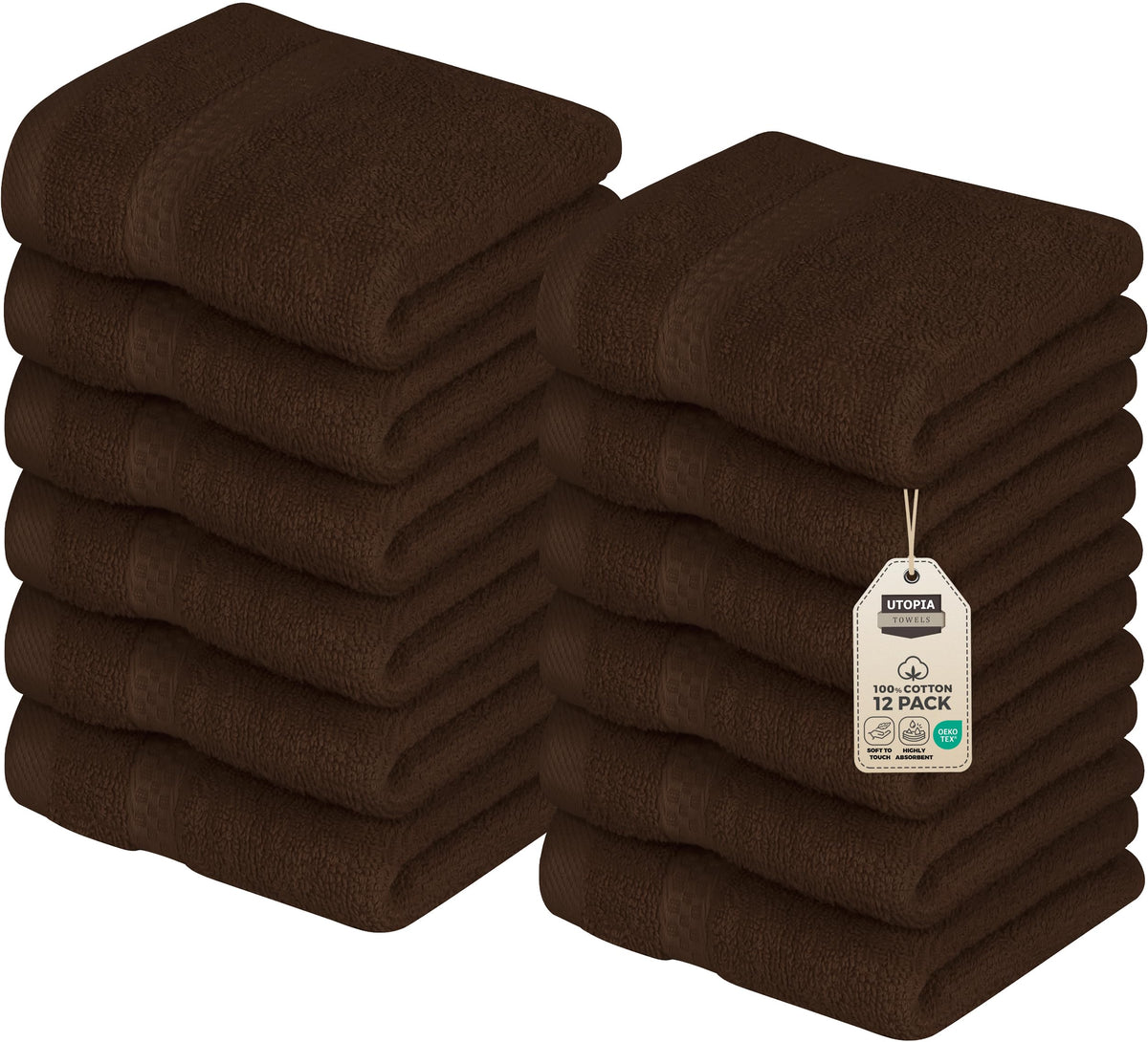 Utopia Towels washcloth 12x12 soft texture for gentle cleansing